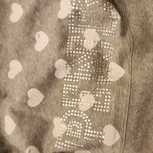 NWOT PINK Victoria's Secret Gray Heart Hoodie - Picture 5 of 5